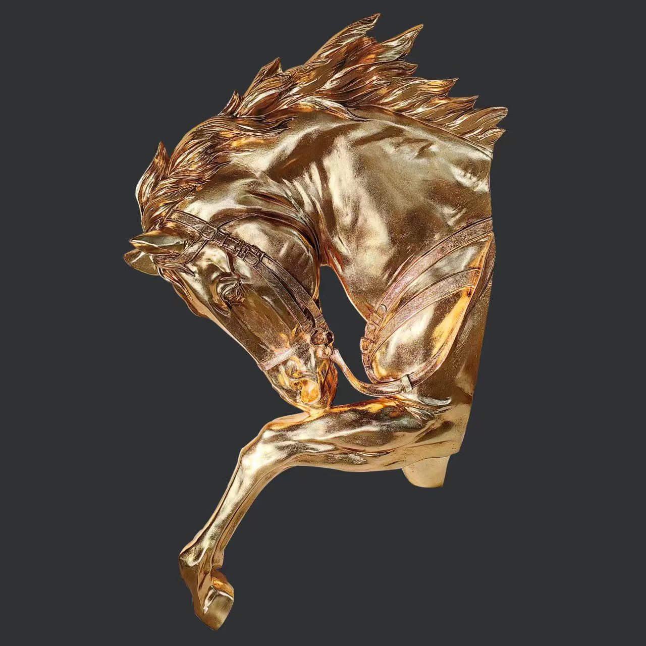 HX613 horse 77x130cm gold